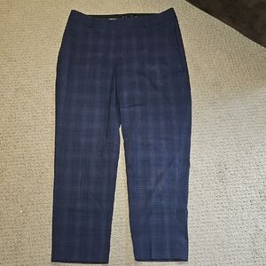 Banana Republic Women's Navy & Purple Avery Checkered Dress Pants